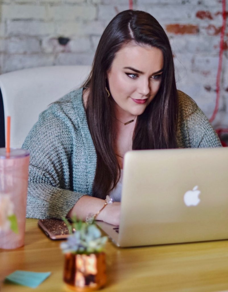 meg on laptop